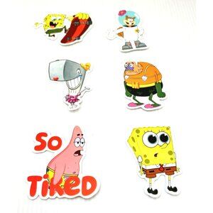 SpongeBob SquarePants 6pc Vinyl Stickers Lot Cartoon Water Bottle Laptop Decals